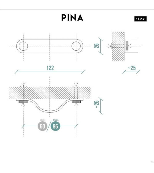 Bouton de meuble en cuir d'ananas pinatex Brun/Acier