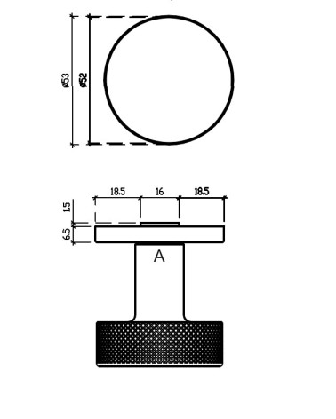 Bouton de porte TUJA avec dimensions