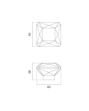 Bouton de meuble 1065-S avec dimensions