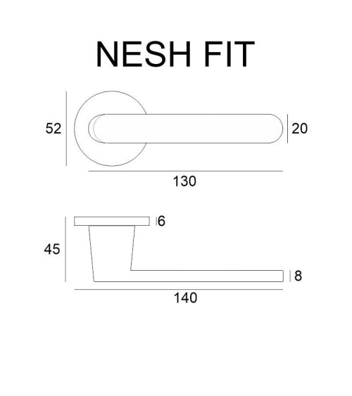 Poignée de porte classique Nesh quincaillerie design