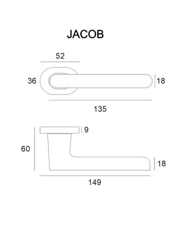 Poignée de porte JACOB avec dimensions
