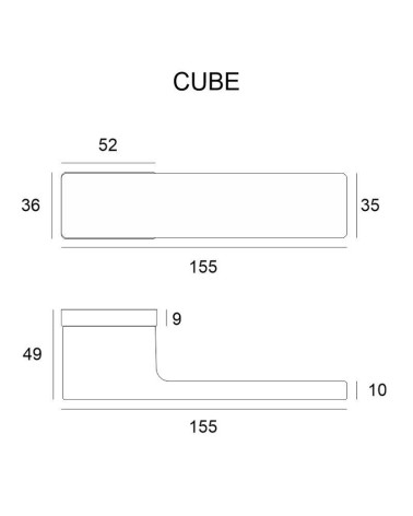 Poignée de porte moderne Cube avec légende