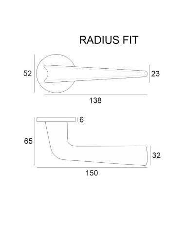 Poignées de porte chrome satiné RADIUS