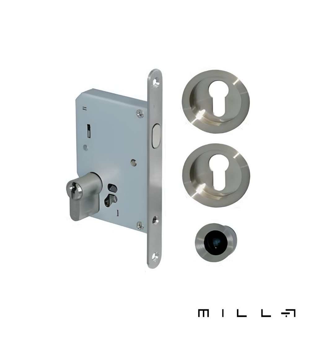 Poignée pour porte coulissante avec cylindre acier inoxidable poignée design