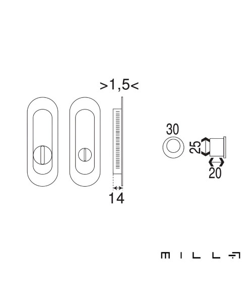 Kit poignée cuvette avec bec de canne acier inoxidable quincaillerie design