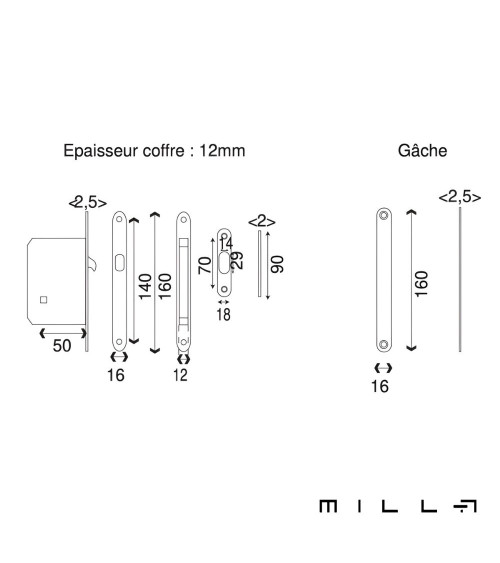 Kit poignée cuvette avec bec de canne acier inoxidable quincaillerie design