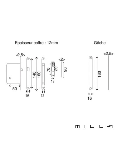 Kit poignée cuvette avec bec de canne acier inoxidable quincaillerie design avec légendes