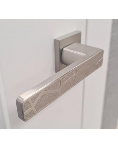 Poignée de porte nickel satiné Volare poignée design vue zoomée