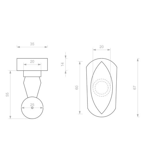 Pièce béquille de fenêtre BT254 noir 60mm