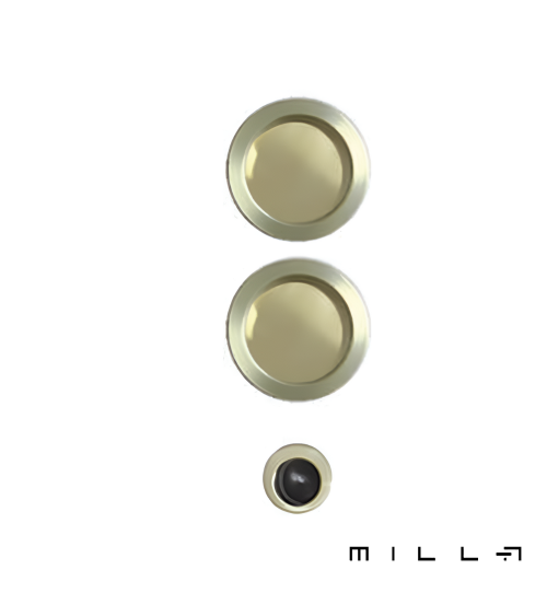 Poignée pour porte coulissante avec bec de cane or mat poignée design