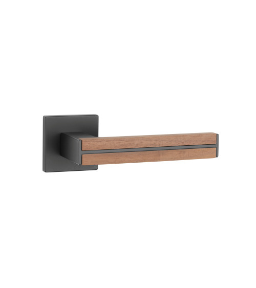Poignée de porte  en bois de noyer et noire IMPERATA poignée design