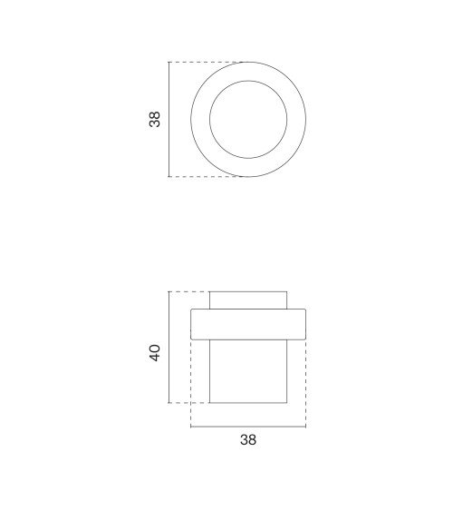 Butée de porte canon de fusil / anthracite STOPPER 1721 poignée design
