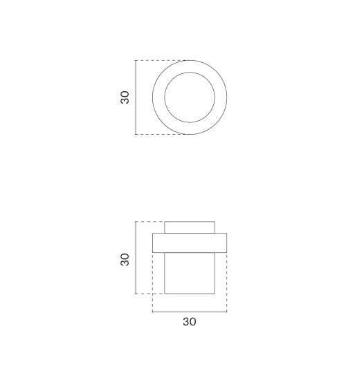 Butée de porte canon de fusil / anthracite STOPPER 1722 poignée design