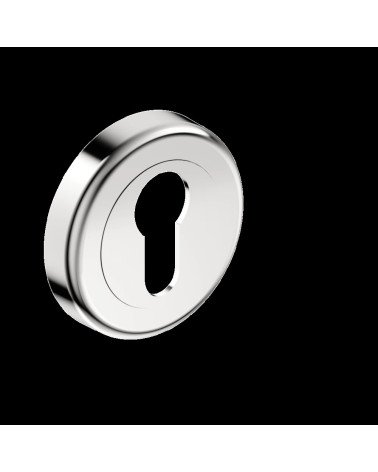 Rosace de porte clé i chrome poli CO R OB poignée design vue inclinée