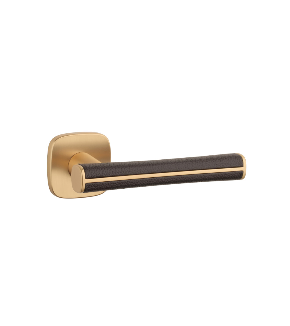 Poignée de porte en zamak et cuir DAVIDIA poignée design