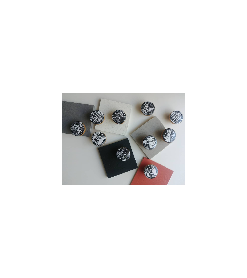 Bouton de meuble COSMOS Noir & Blanc