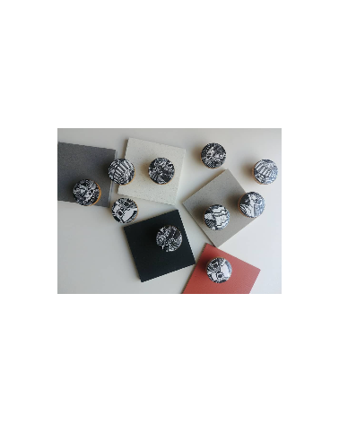 Bouton de meuble COSMOS Noir & Blanc