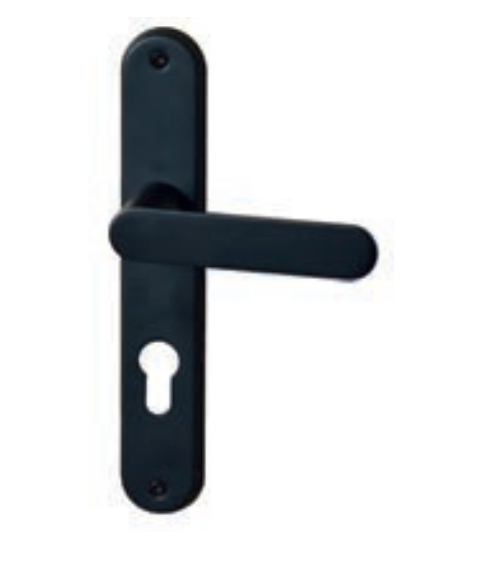 Poignée de porte sur plaque195 DAPHNE NOIR