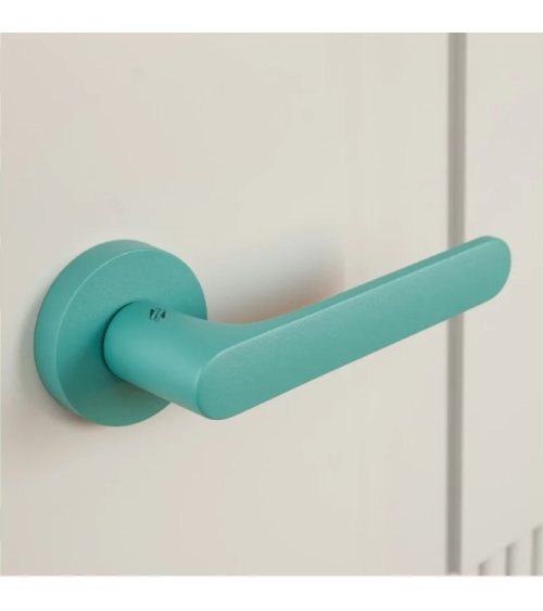 Poignée de porte de couleur turquoise- Moon One Ronde