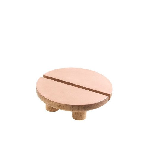 Poignée de meuble circulaires en bois et cuivre
