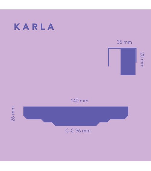 Poignée de meuble en laiton brossé Karla Edge poignée pour chambre