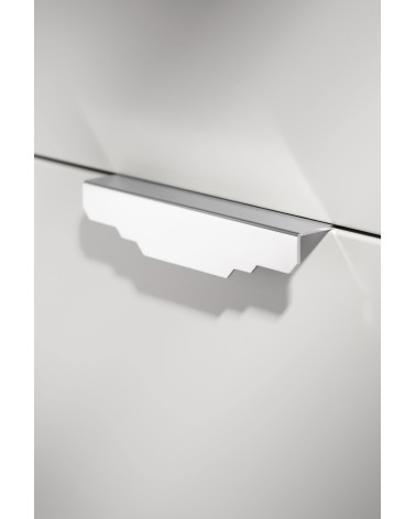 Poignée de meuble chrome poli KARLA CR poignée design vue de haut inclinée