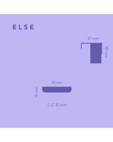 Poignée de meuble en laiton ELSE EDGE avec dimensions