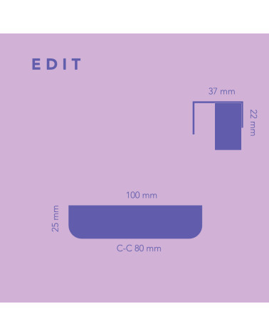 Poignée de meuble EDIT EDGE avec dimensions