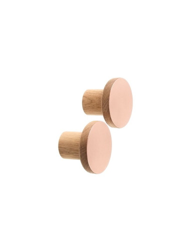 Patère en bois et cuivre COPPER