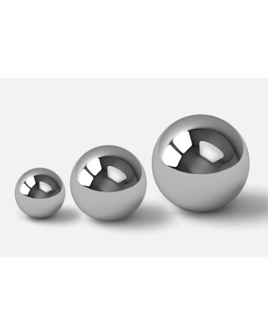 Bouton de meuble chrome poli ODETE M poignée design trio de bouton sur une surface plane