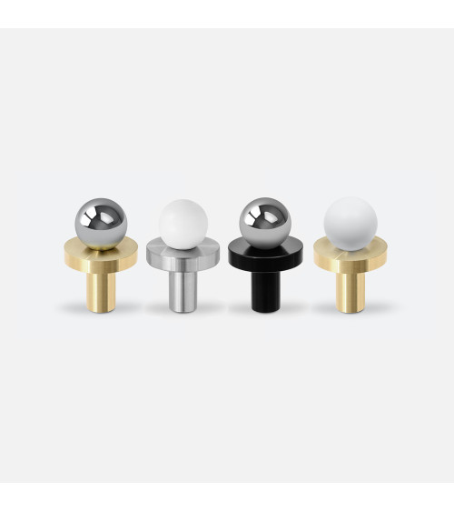 Bouton de meuble en laiton POLA WHITE poignée design