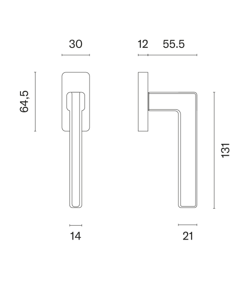 Poignée de fenêtre nickel satiné ARTA poignée design