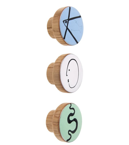 Bouton de meuble Emaillé Alphabet