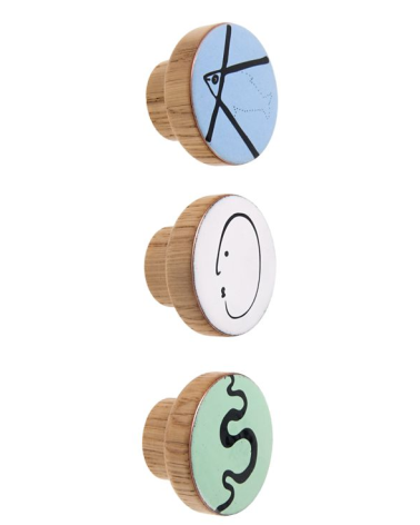 Bouton de meuble Emaillé Alphabet
