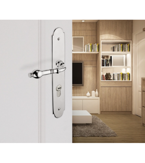 Poignée de porte rétro en laiton Antoinette/P90 - MADE IN FRANCE