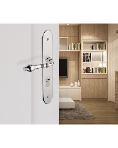 Poignée de porte rétro en laiton Antoinette/P90 - MADE IN FRANCE
