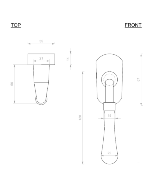 Poignée de FENETRE en fer 1200 R -  poignée design