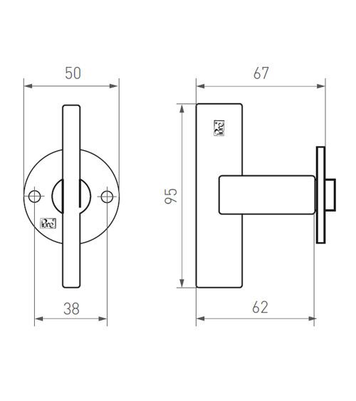 Poignée de porte verticale original en bronze 2017 T -  poignée design