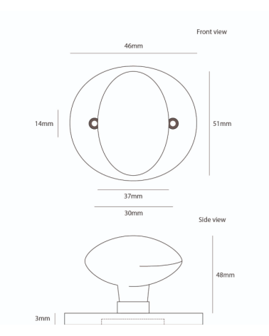Bouton de porte rétro - industrielle en fer 1018 ronde