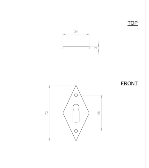 Rosace de porte CDF clé BB E1100 -  quincaillerie design
