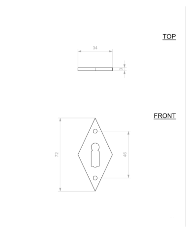 Rosace de porte CDF clé BB E1100