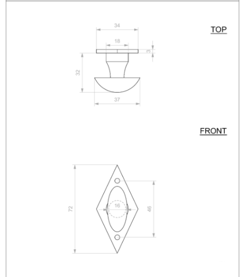 Rosace de porte CDF clé WC E1100 -  quincaillerie design