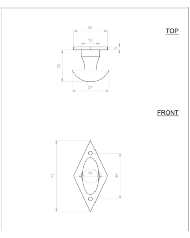 Rosace de porte CDF clé WC E1100