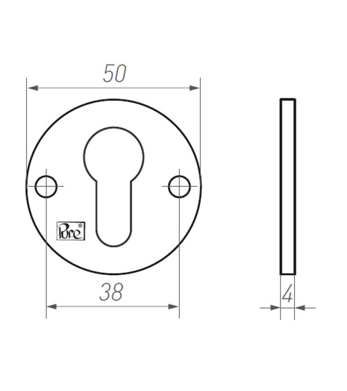 Rosace de porte CDF clé OB-50
