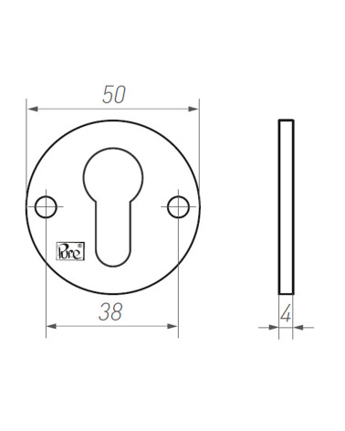 Rosace de porte CDF clé OB-50