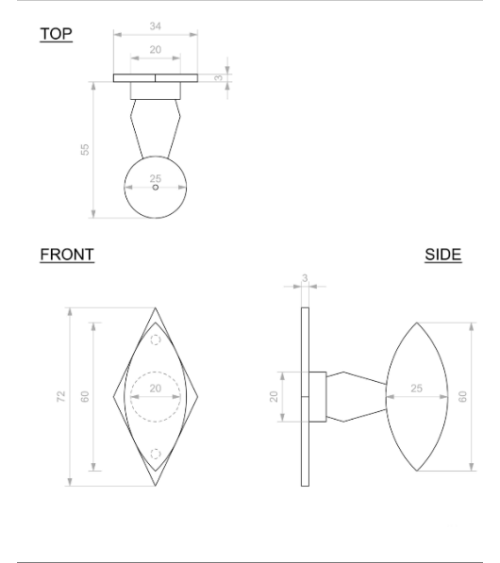 Poignée de porte rouille en fer 254 -  poignée design