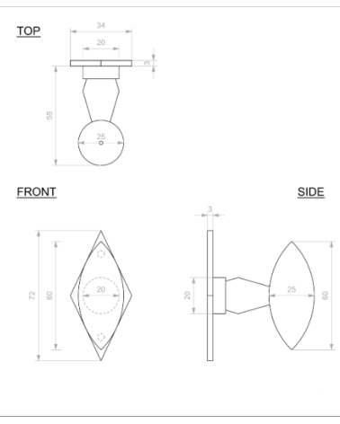 Poignée de porte rouille en fer 254