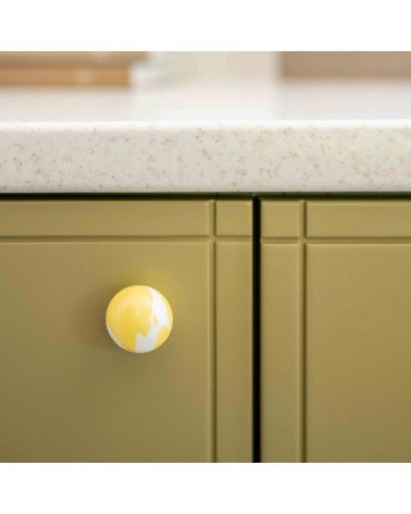 Bouton de meuble en bois de Hêtre Jaune -  poignée design