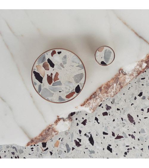 Bouton de meuble en laiton et Terrazzo poignée design