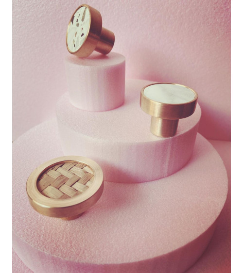 Bouton de meuble en laiton et Terrazzo poignée design